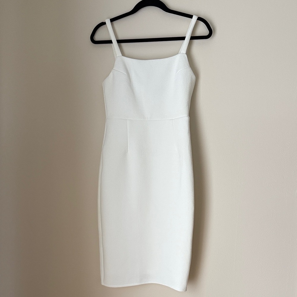 Lulus Women's White Spaghetti Strap Lined. Stretch Dress Size M